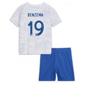 Francie Karim Benzema #19 Dětské Venkovní dres komplet MS 2022 Krátký Rukáv (+ trenýrky)